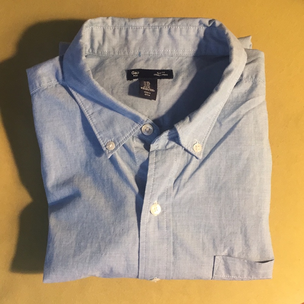 Baby blue long sleeve casual button down